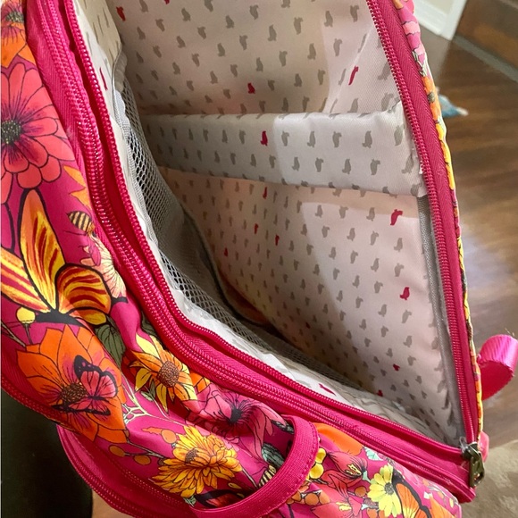 Sakroots Backpack: Raspberry In Bloom, Pink, padded laptop bag, Artists Circle - Picture 15 of 16